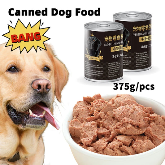 Enlatado premium de carninha ou franguinho para o amiguinho 375g Leleo Pets