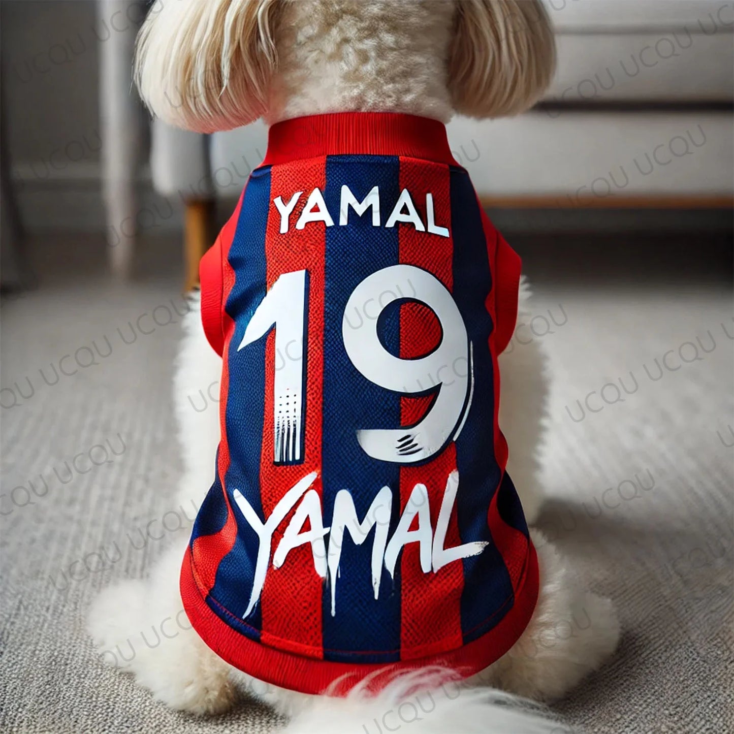 Camiseta Yamal 19 Barcelona futebol Leleo Pets