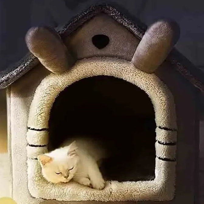 Casinha muito fofa amarela muito detalhada - Leleo Pets
