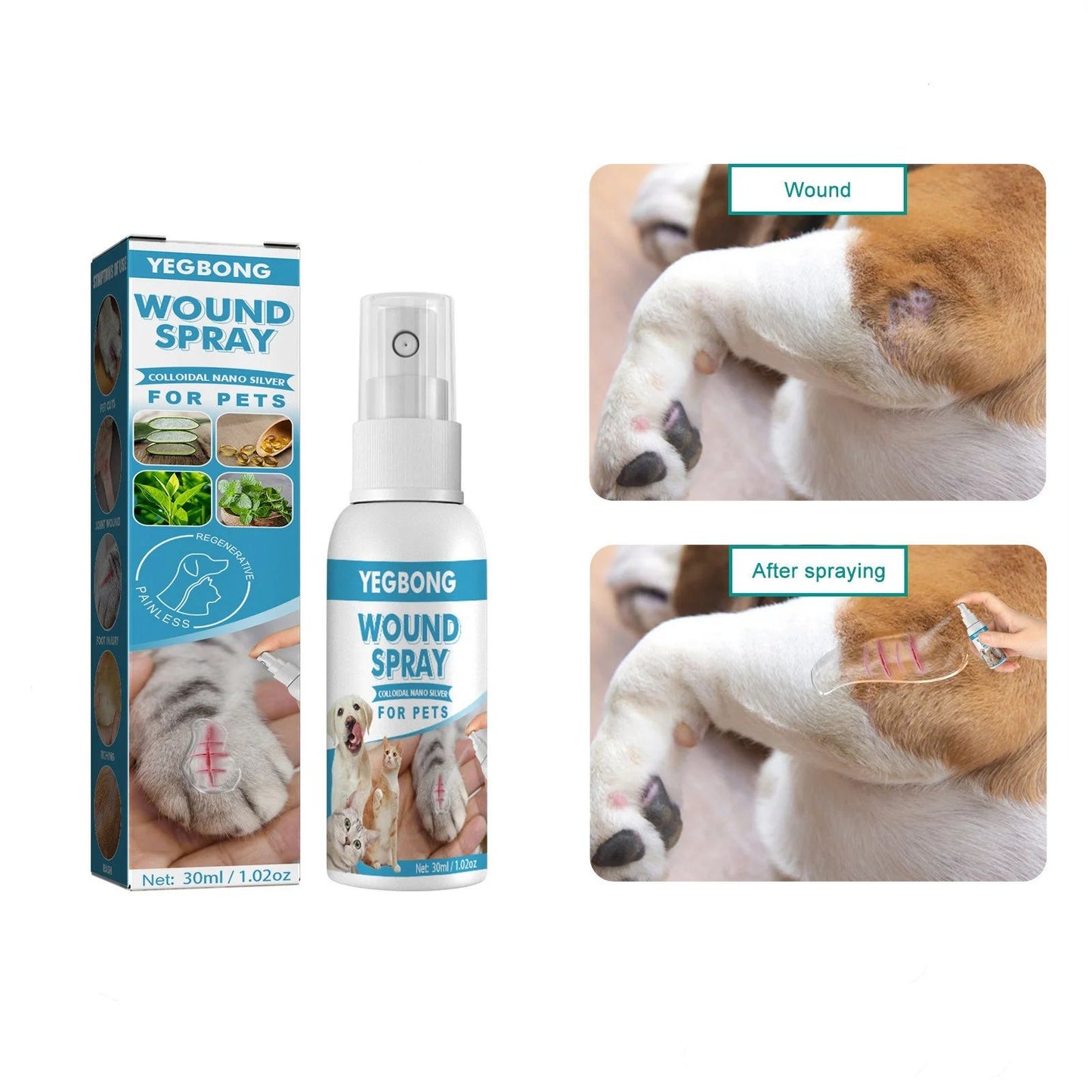 Spray 30ml efeito anti-coceira e alívio na pele - Leleo Pets