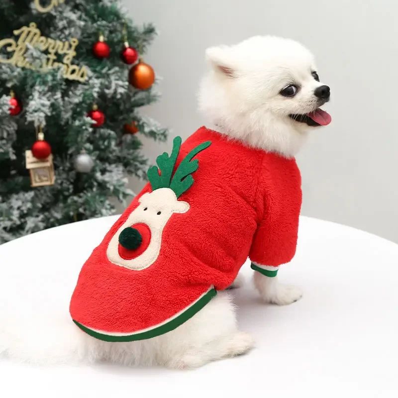 Suéter quentinho para o natal inverno quente roupas para animais de estimação para cães pe