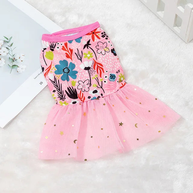Vestido de Princesa verão fofo Leleo Pets