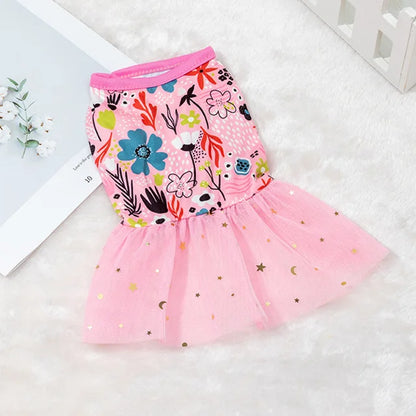 Vestido de Princesa verão fofo Leleo Pets