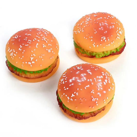 Brinquedo Mordedor Hamburguinho com Som Leleo Pets