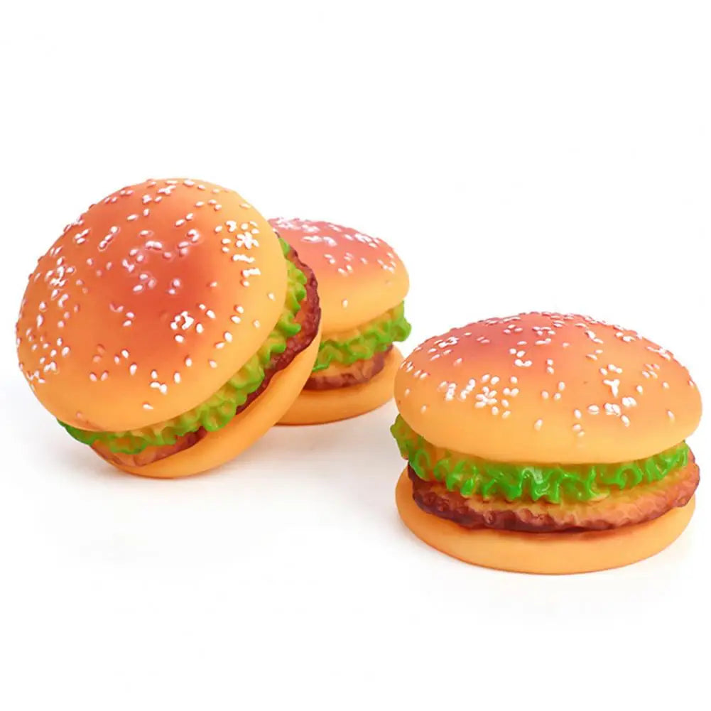 Brinquedo Mordedor Hamburguinho com Som Leleo Pets