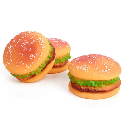 Brinquedo Mordedor Hamburguinho com Som Leleo Pets