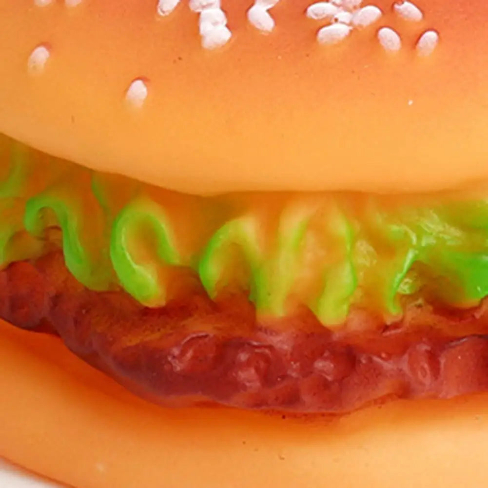 Brinquedo Mordedor Hamburguinho com Som Leleo Pets