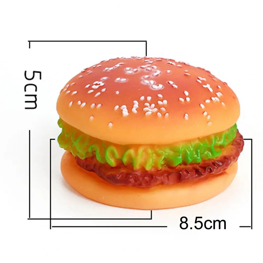 Brinquedo Mordedor Hamburguinho com Som Leleo Pets