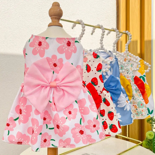 vestido fofinho de flor com lacinho para sua amiguinha Leleo Pets