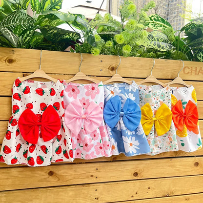 vestido fofinho de flor com lacinho para sua amiguinha Leleo Pets