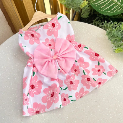 vestido fofinho de flor com lacinho para sua amiguinha Leleo Pets