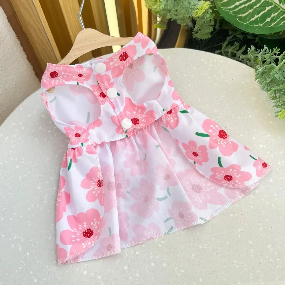 vestido fofinho de flor com lacinho para sua amiguinha Leleo Pets