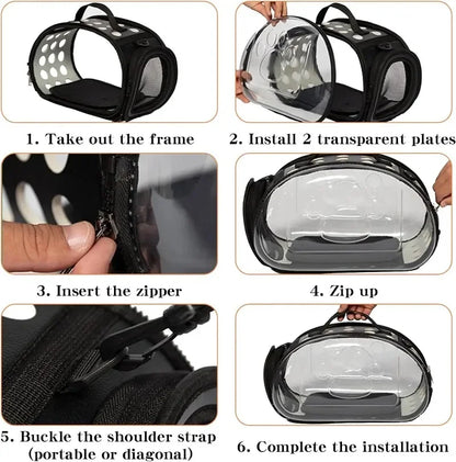 Mala Transparente para transporte de seu amiguinho Leleo Pets