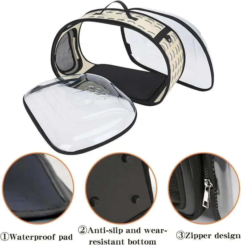 Mala Transparente para transporte de seu amiguinho Leleo Pets