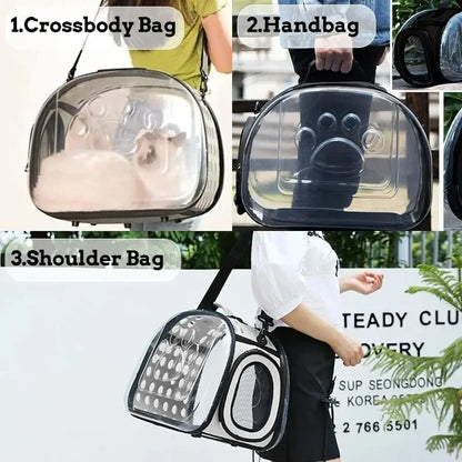 Mala Transparente para transporte de seu amiguinho Leleo Pets