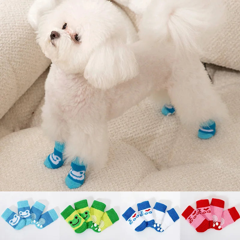 Botinha meia fofa colorida anti derrapante Leleo Pets