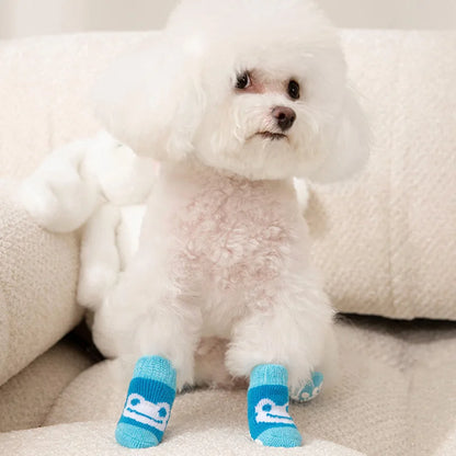 Botinha meia fofa colorida anti derrapante Leleo Pets