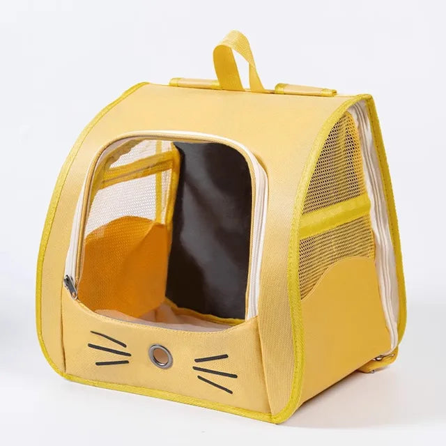 Mochila transportadora Gato com portinha respirável Leleo Pets