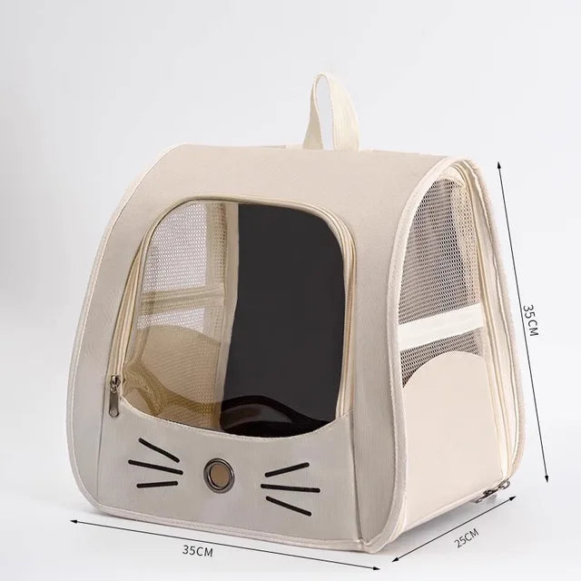 Mochila transportadora Gato com portinha respirável Leleo Pets