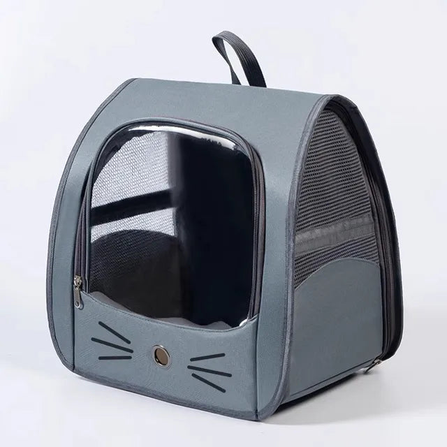 Mochila transportadora Gato com portinha respirável Leleo Pets