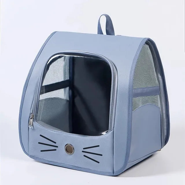 Mochila transportadora Gato com portinha respirável Leleo Pets