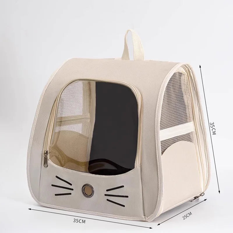 Mochila transportadora Gato com portinha respirável Leleo Pets