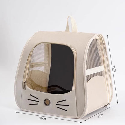 Mochila transportadora Gato com portinha respirável Leleo Pets