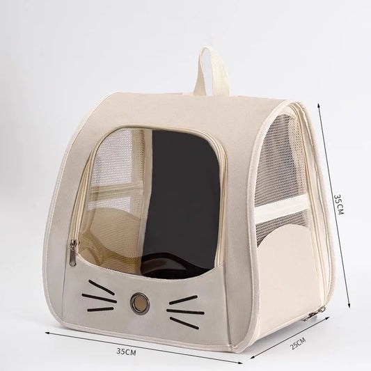 Mochila transportadora Gato com portinha respirável Leleo Pets