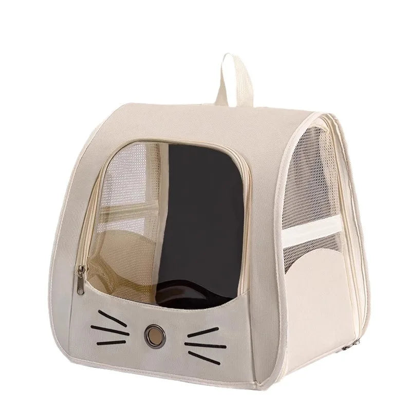 Mochila transportadora Gato com portinha respirável Leleo Pets