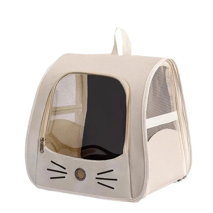 Mochila transportadora Gato com portinha respirável Leleo Pets