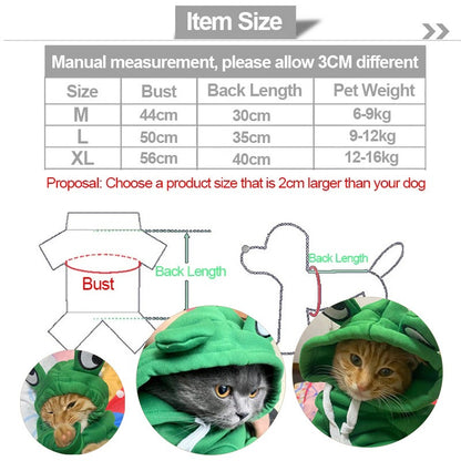 Moletom muito quentinho e fofinho "O Sapinho" serve para gatos ou cachorros - Leleo Pets
