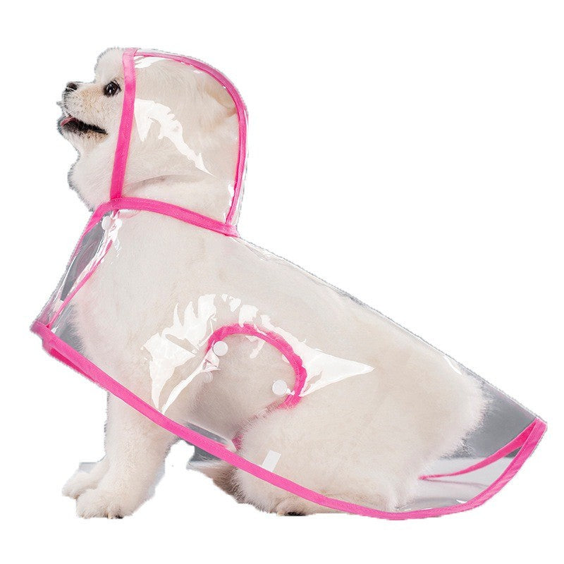 Capa de chuva impermeável transparente com touca para diversos tamanhos - Leleo Pets
