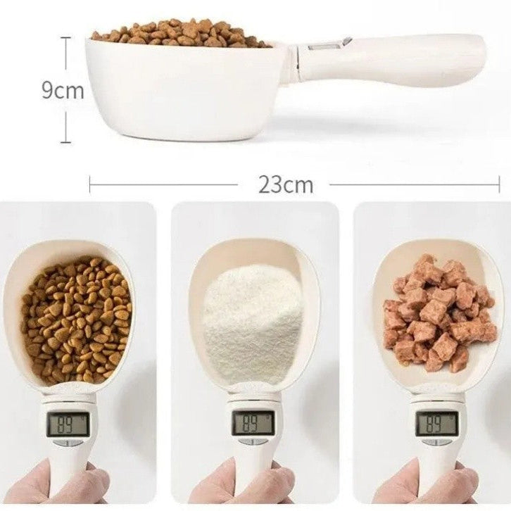 Colher digital medidor dosador balança de comida eletrônica com display LED - Leleo Pets