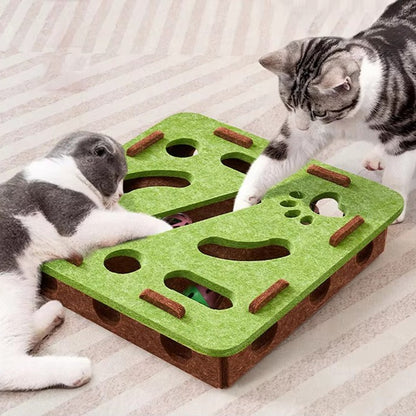 Quebra-cabeça labirinto caixa de feltro com sino e bola- Leleo Pets