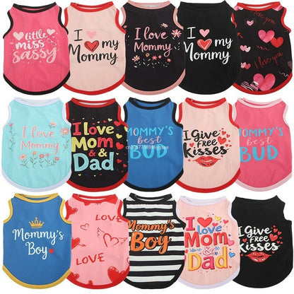 Coletinho regata com diversas estampas de amor e carinho a escolha - Leleo Pets