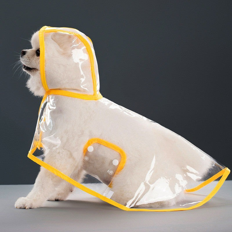 Capa de chuva impermeável transparente com touca para diversos tamanhos - Leleo Pets