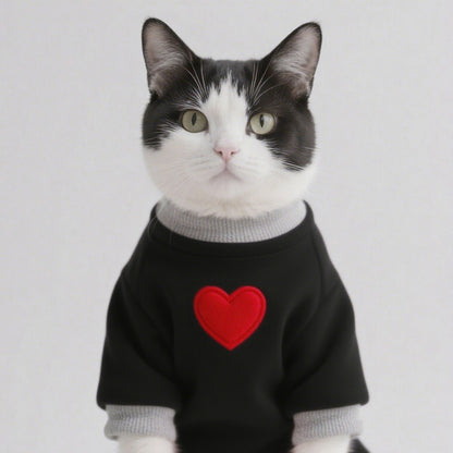 Suéter Coração Vermelho quentinho de alto padrão - Leleo Pets